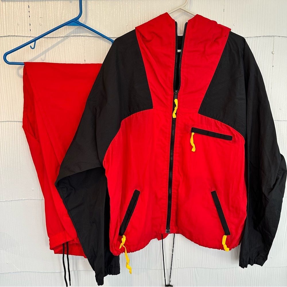 Vintage 90s Marlboro Nylon Tracksuit Red 1990s Track Pants Windbreaker Large